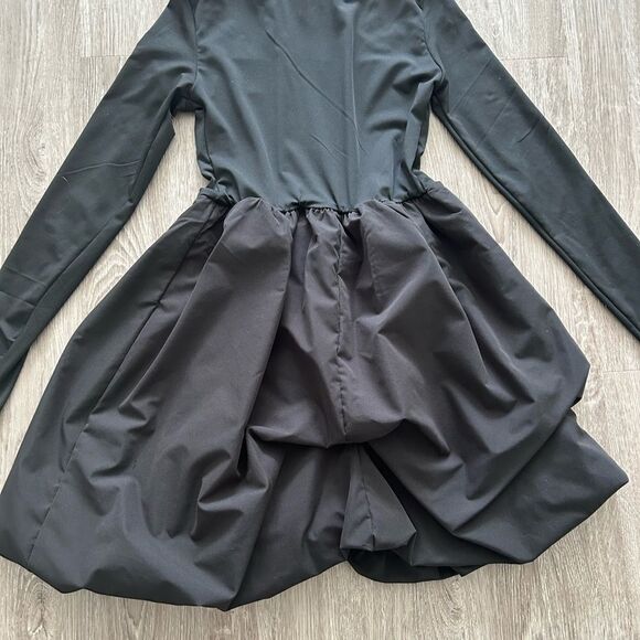 Bubble Hem Black Mini Dress - Picture 7 of 8